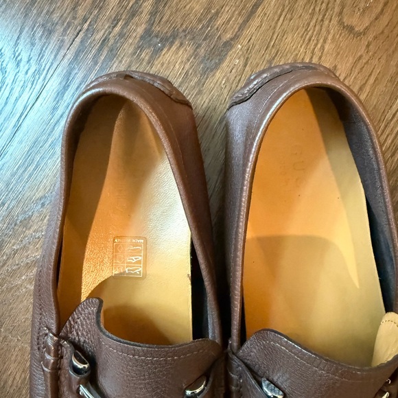 Gucci Brown Leather Drivers Loafers with Horsebit main image 6